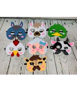 Felt Animal Masks for Jungle Birthday Party Favors 7pc - £15.16 GBP
