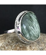 925 Sterling Silver Seraphinite Gems Handmade Rose Gold/Gold Plated Ring... - $75.74+