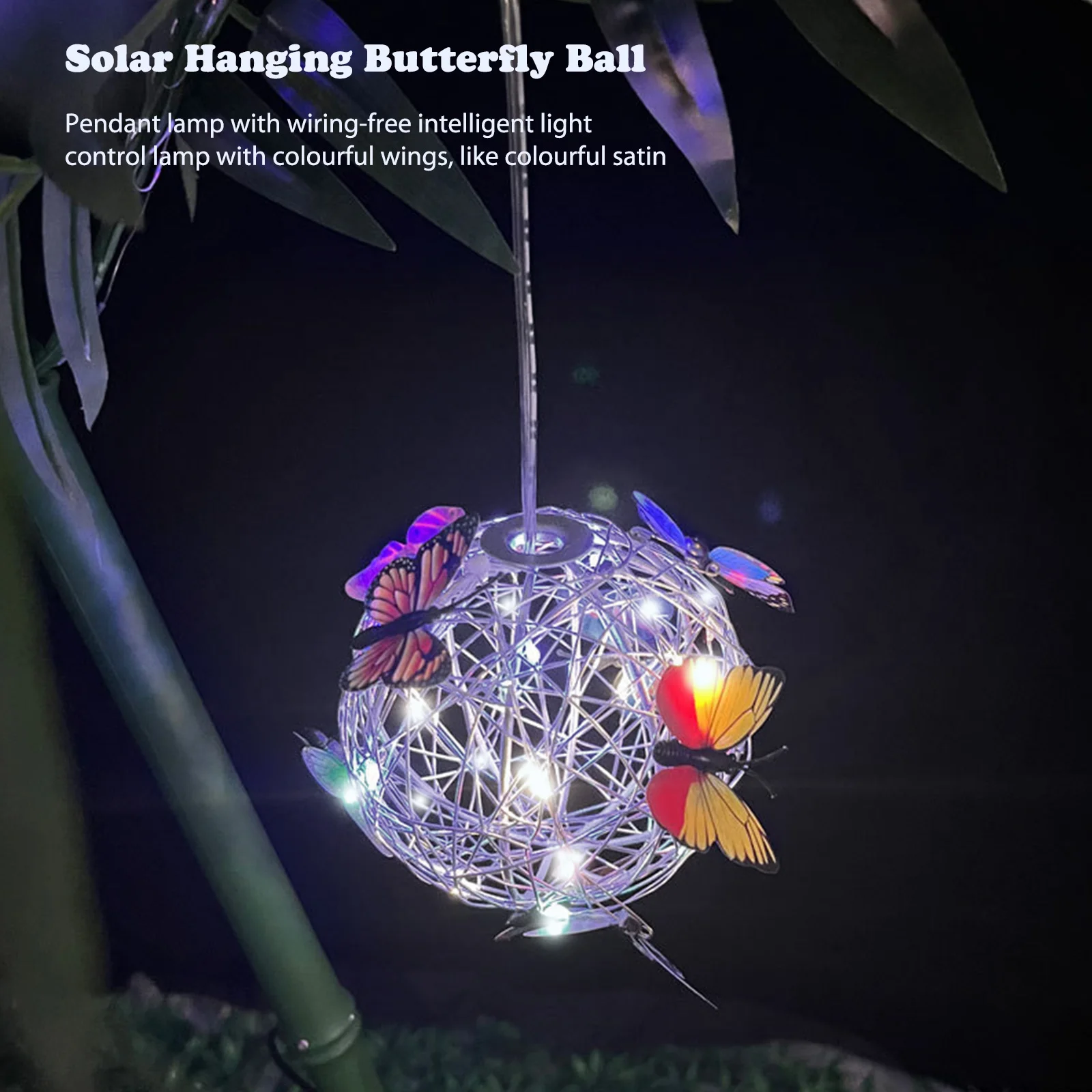  Ball Light for Pathway Yard 20 LED  Solar Hanging Light Waterproof Pendant Ligh - £151.60 GBP
