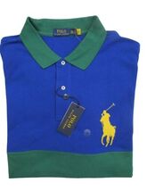 POLO RALPH LAUREN BIG &amp; TALL 3XL 4XL 5XL BLUE GREEN BIG PONY COTTON MESH... - $64.90