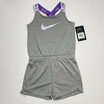 Nike Little Girls&#39; Dri-Fit Metallic Swoosh Sports Romper Shorts Outfit Sz 6 6X - £18.78 GBP