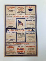 1943 Washington Senators MLB Baseball Club Official Score Card - £37.73 GBP