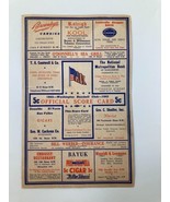 1943 Washington Senators MLB Baseball Club Official Score Card - £37.32 GBP