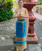 Brocade Traditional Thai Wrap Gown Set - $119.99