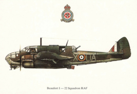 SQUADRON PRINTS POSTCARDS BEAUFORT 1 RAF MILITARY AIRCRAFT BOMBER AIRPLA... - £3.94 GBP