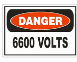 Danger 6600 Volts Electrical Electrician Safety Sign Sticker Decal Label... - £1.58 GBP+