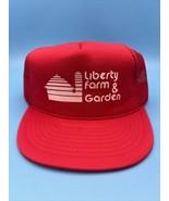 Nissin Vintage Trucker Hat SnapBack Red Liberty Farm &amp; Garden  - £11.29 GBP