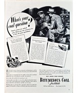 1944-WWII-Vintage Print Ad-BITUMINOUS COAL INSTITUTE-War Bonds-Coal Mine... - $14.23