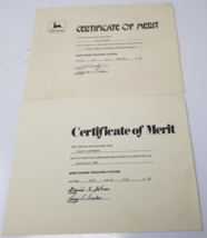 John Deere Training Certificate of Merit Excavator Crawler 1986 1987 Set of 2 - £14.93 GBP