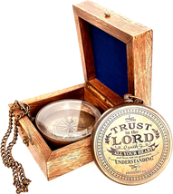 Trust in the Lord -Proverbs 3: 5-6 Quote Engraved Compass | Camping Compass Insp - £21.87 GBP