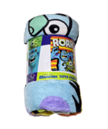 Disney Pixar Monsters Super Plush Throw Blue Orange Yellow 46x60in - $35.99