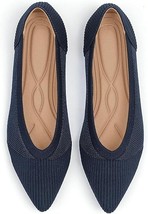 Women&#39;s Flats Pointed Toe Bow Knit Ballet Shoes Comfortable Dressy Mesh ... - $13.06