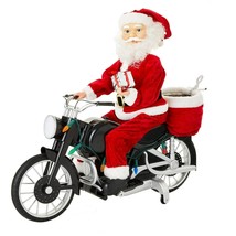 Mr. Christmas Animated Motorcycling Santa, 20&quot; - £94.15 GBP