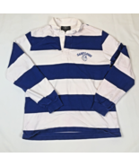 St. Louis University Billikens Blue White Stripe Long Sleeve Rugby Polo ... - $29.69