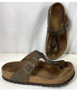 Birkenstock Womens Gizeh Footbed Sandals Brown Leather Shoe Ankle Strap ... - $527.50 MXN