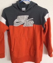 Vintage Nike Air Sweatshirt Hoodie Boys Size M (10-12) Orange Gray White Rare - £24.62 GBP