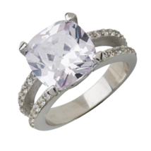 3CT Cushion LC Moissanite Solitaire Engagement Ring 14k Gold Plated Silver Xmas - £59.78 GBP