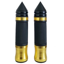 Yamaha R1 R3 R6 Black Grips 1999-2020 2021 Gold Comfort Hand Spiked Bar Ends 7/8 - £43.27 GBP