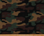 Flannel Camouflage Army Camo Green Brown Cotton Flannel Fabric Print BTY... - $8.99