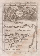 Cyprus Antique Map Mediterranean Manesson Mallet 1719 Print - $313.30