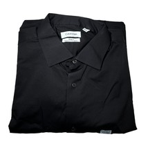 Calvin Klein Men&#39;s Steel Regular Fit Button Down Dress Shirt Black XL  NWT - £14.97 GBP