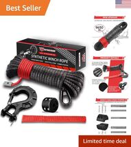 Premium UHMWPE Winch Cable Set 1/4" x 50ft - Protective Cover and Rubber... - $77.40
