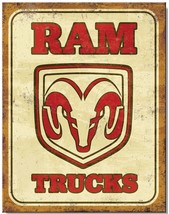 Dodge Ram Truck Dealer Logo Service Parts Retro Garage Shop Metal Tin Si... - $21.77