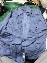 Nordstrom Mens Smart Care Button Up Top Blue Dress Shirt Size 33 Neck 17 - £10.44 GBP