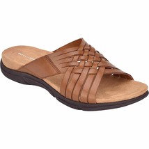 Easy Spirit Women Cross Strap Woven Slide Sandal Meadow US 6W Brown Leather - £28.48 GBP