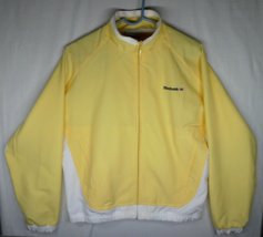 Reebok Jacket Womens Small Yellow White Classic Lightweight Vintage Full Zip - £13.96 GBP