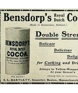 1904 Bensdorp&#39;s Double Dutch Cocoa Advertisement Baking Ephemera 4.75 x ... - €17,15 EUR