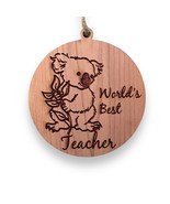 Koala Worlds Best Teacher - Cedar Ornament - $331.64 MXN