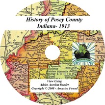 1913 History &amp; Genealogy of POSEY County Indiana IN - £4.67 GBP