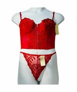 LADY PRINCESS Long Line Push-up Bra and Panty Set Plus Size 38D Red - $680.07 MXN