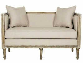 French Farm Distressed Restoration Hardware Style Sofa Settee Loveseat Linen NEW - £598.60 GBP