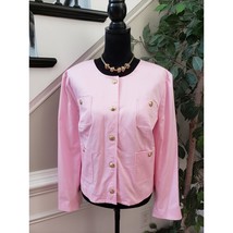 J.CREW Jacket Womens 22 Blush Pink Cropped Lady Louisa Round Neck Button Front - £121.78 GBP