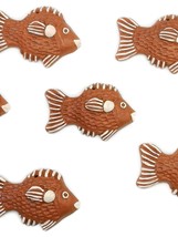 Handmade Ceramic Fish Wall Hanging, Hand Painted Terracotta Artisan Pottery Fish - £23.66 GBP