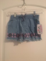 1 Pc Delia&#39;s Girl Blue Denim Shorts Elastic Waist Lightweight Girls Size... - $32.30
