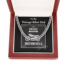 To My Vintage Biker Dad I Love You - Cuban Link Chain Necklace - £56.22 GBP