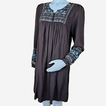 Roper Embroidered Rodeo Dress Womens M Brown Western Boho Long Balloon S... - $24.23