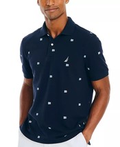 Nautica Men&#39;s Classic-Fit Icon-Print Performance Deck Polo Shirt Navy Se... - $29.99