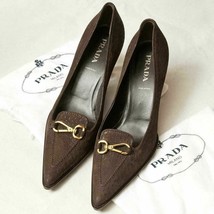 Prada Brown Suede Pointed Toe Size 39EU High Heel Classic Pumps Worn Once - £75.93 GBP