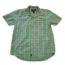 Abercrombie &amp; Fitch Mens Short Sleeve Shirt Muscle Button Down Plaid Sma... - $14.98