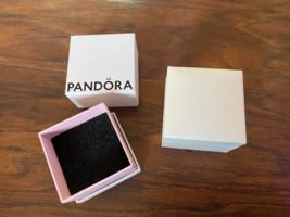 Set of 2 Small PANDORA Empty Charm / Ring Boxes Gift Jewelry Box Logo 2 designs - £12.58 GBP