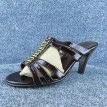 Sofft  Women Slide Sandal Shoes Brown Patent Leather Size 9 Medium - £21.71 GBP
