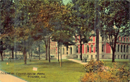 Goshen Indiana~Scene In Court House PARK~1912 Postcard - £8.91 GBP