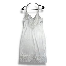 Vintage Vanity Fair Size 34 Full Slip Dress Non Cling White Nylon Lace  - £18.30 GBP
