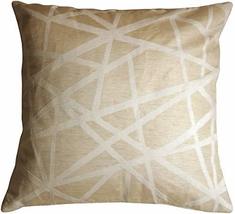 Pillow Décor Criss Cross Stripes Cream Throw Pillow - £35.46 GBP