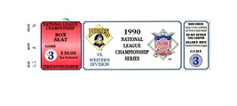 Vintage 1990 NLCS Game 3 Cincinnati Reds @ Pittsburgh Pirates Ticket Reds Win  - £23.73 GBP
