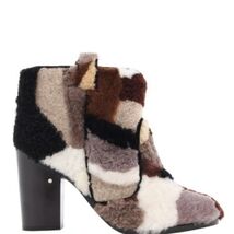 Laurence Dacade Multicolor Patchwork Shearling Bootie Size Italy 38.5 US... - $325.00